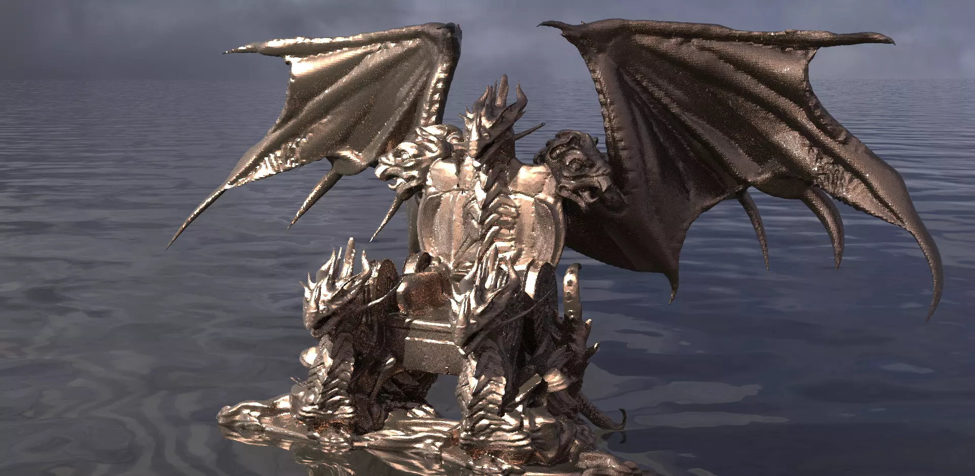 King of dragons Throne 3D 3D model_0