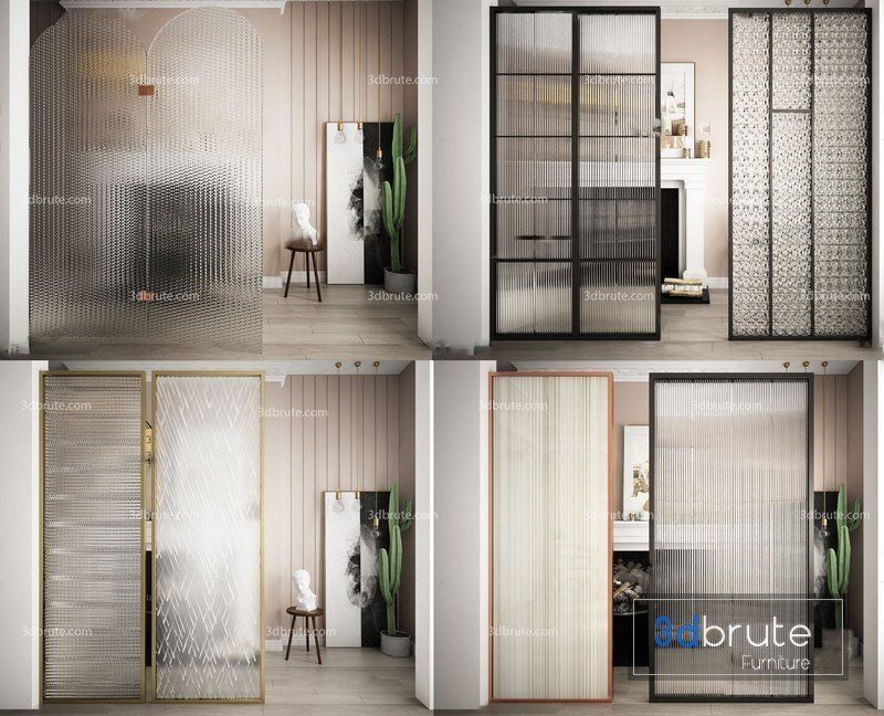 glass type  Low-poly 3D model_1