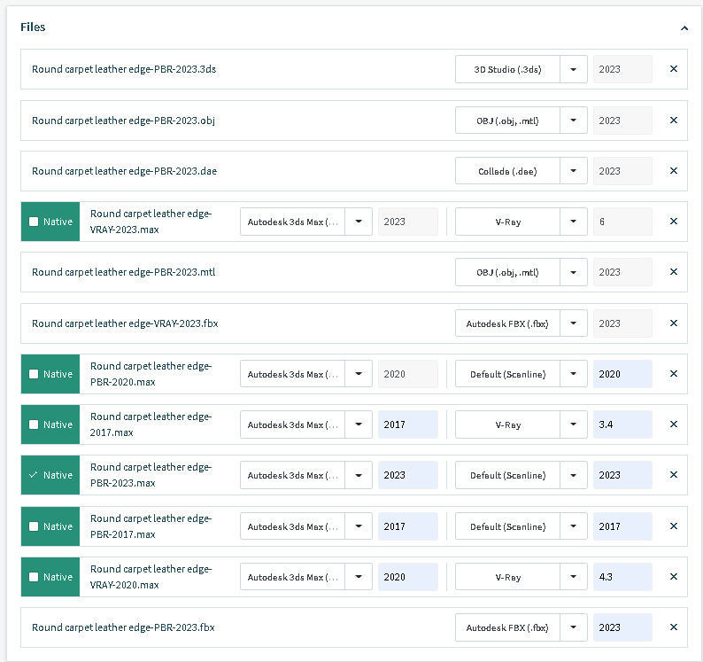 Round carpet leather edge 3D model_10
