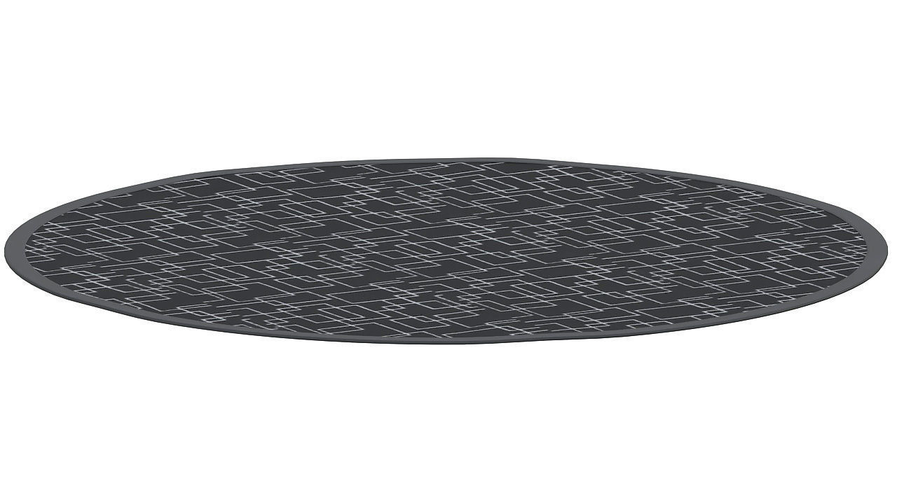 Round carpet leather edge 3D model_1
