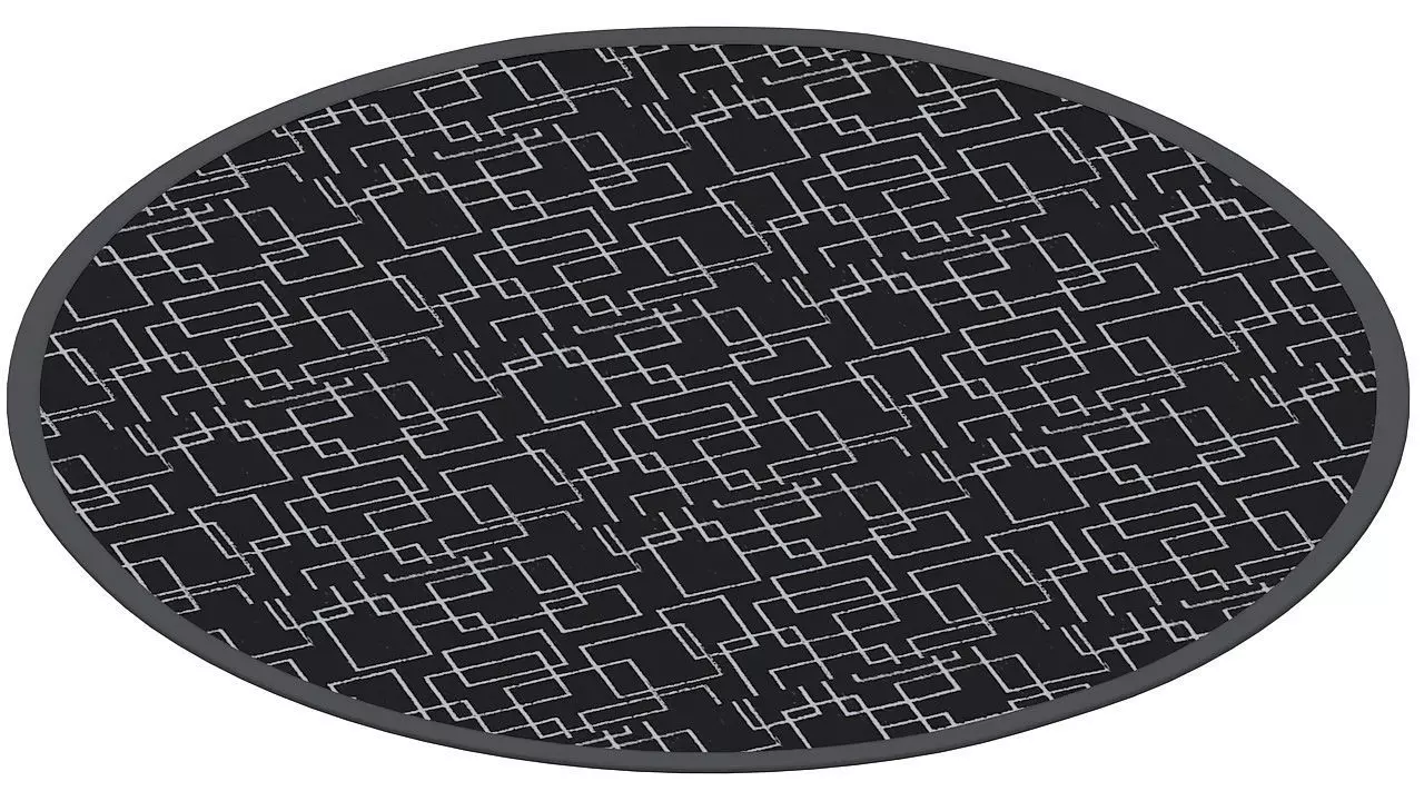 Round carpet leather edge 3D model_0