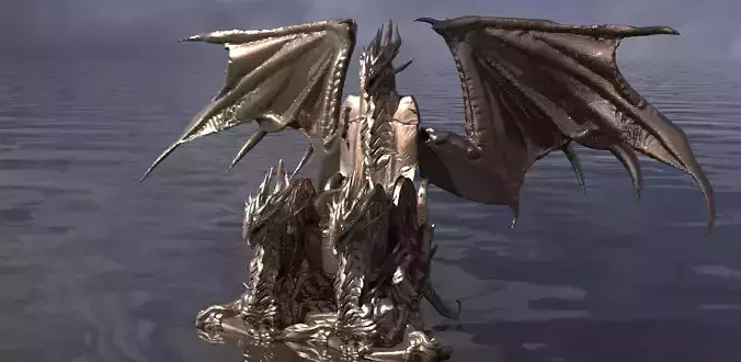 King of dragons Throne Slim 3D model