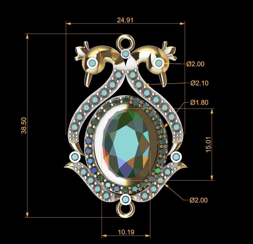 Peacock Mugappu Indian Style 3D print model_1