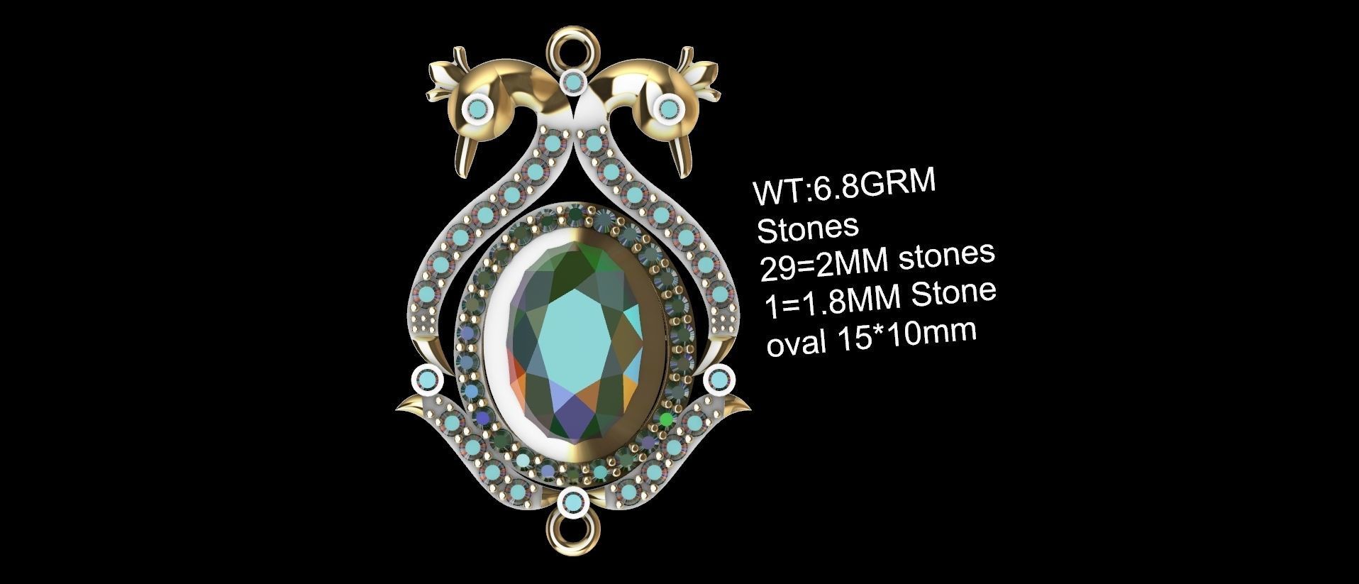 Peacock Mugappu Indian Style 3D print model_3