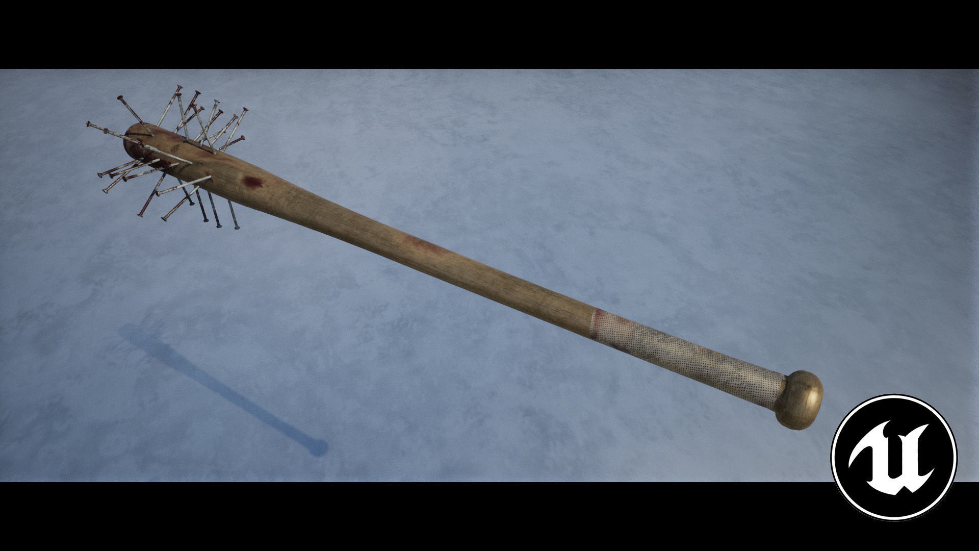 Melee Bloody Baseball Bat  Low-poly 3D model_2