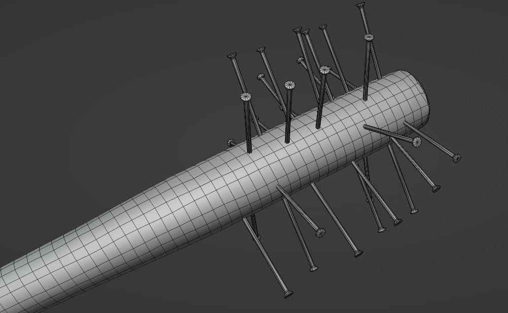 Melee Bloody Baseball Bat  Low-poly 3D model_3