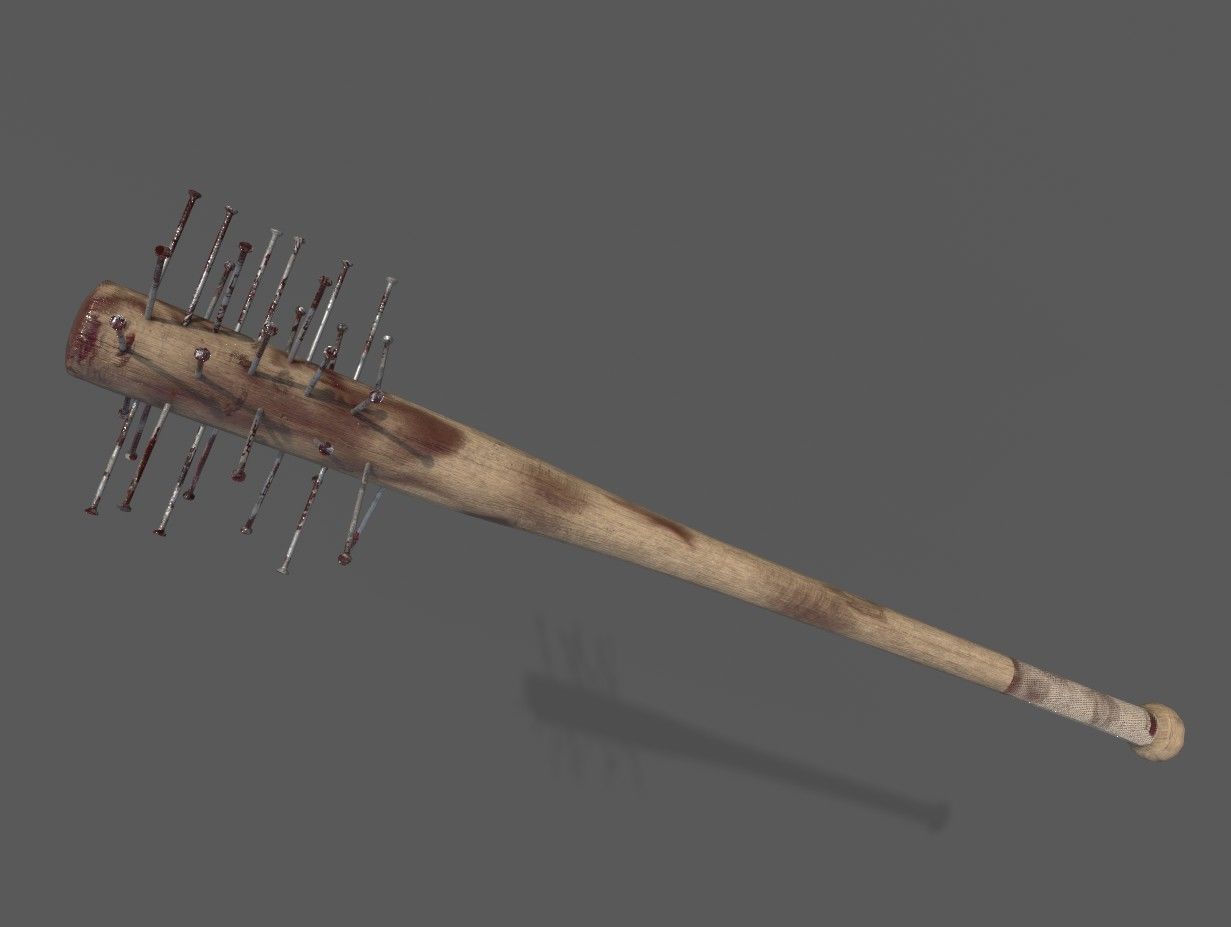 Melee Bloody Baseball Bat  Low-poly 3D model_4