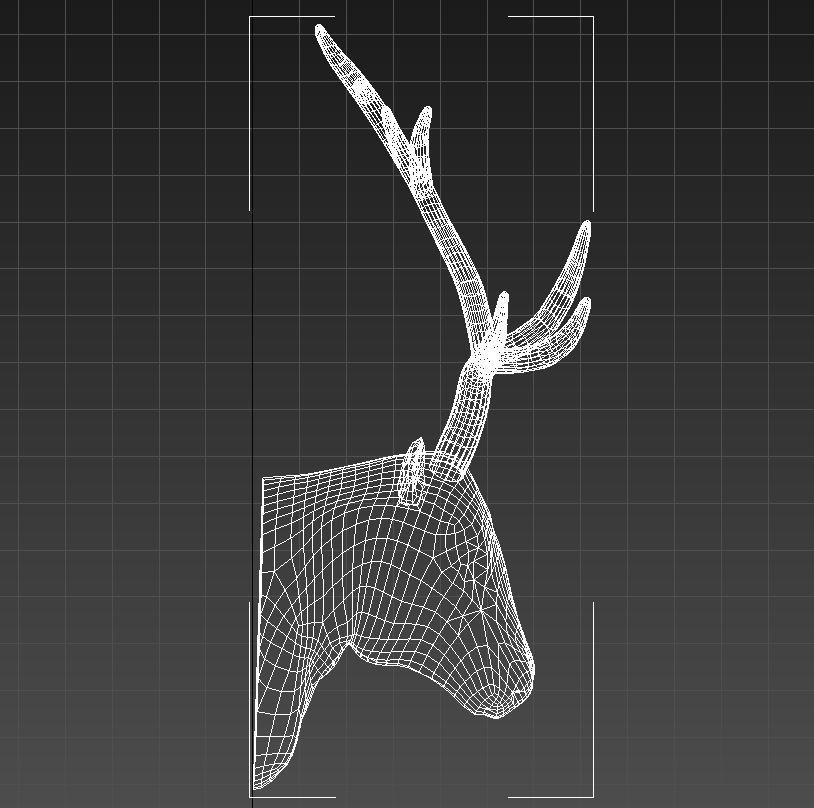 Plastic deer head wall decor 3D model_12