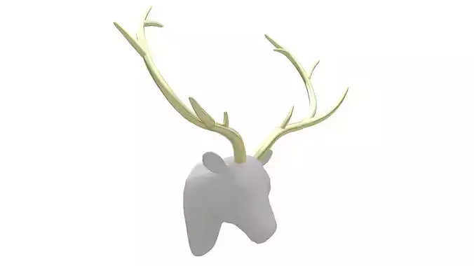 Plastic deer head wall decor 3D model