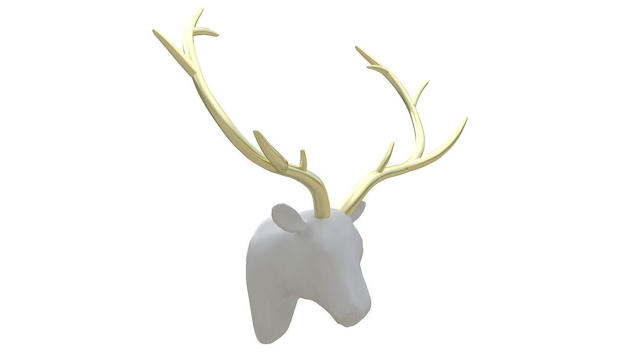 Plastic deer head wall decor 3D model CGTrader