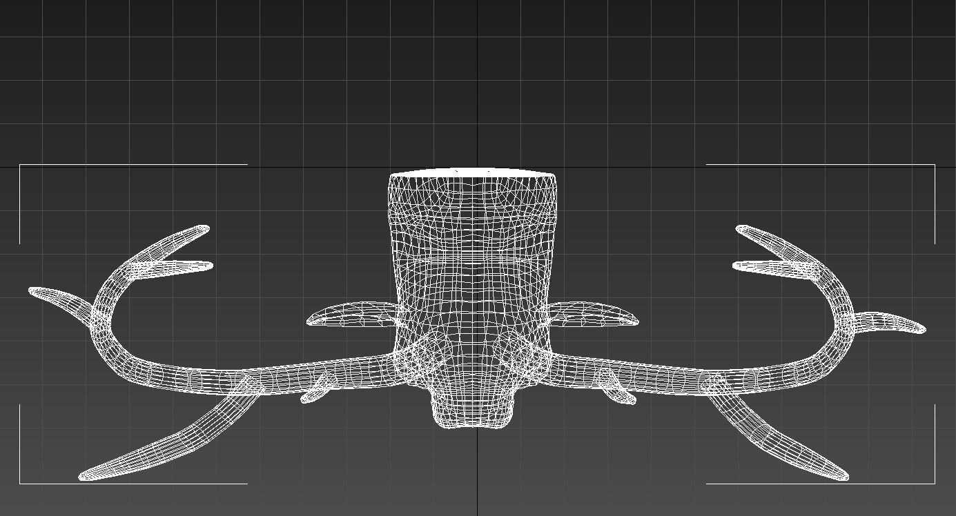 Plastic deer head wall decor 3D model_13