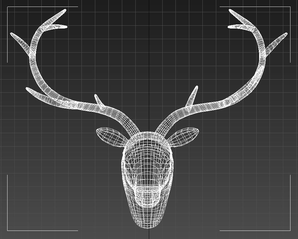 Plastic deer head wall decor 3D model_11