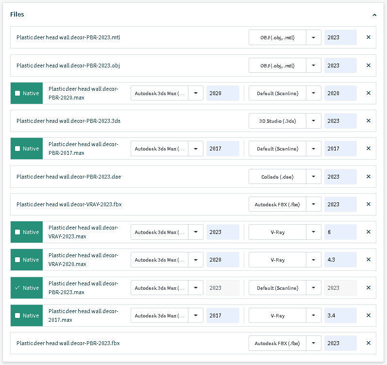 Plastic deer head wall decor 3D model_15