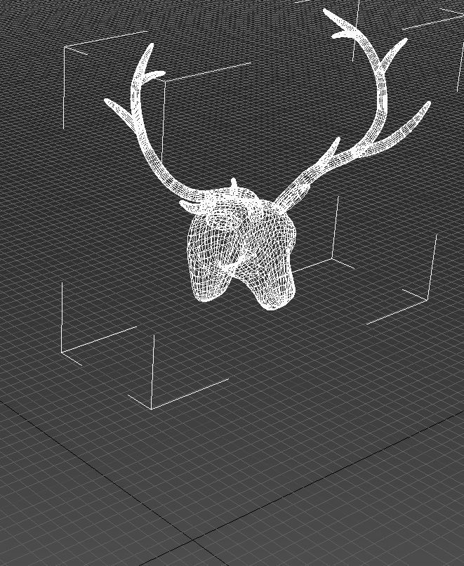 Plastic deer head wall decor 3D model_9