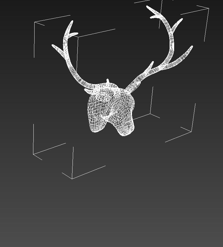 Plastic deer head wall decor 3D model_10