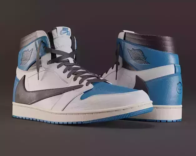 Jordan 1 Travis Scott x Fragment Shoe Low-poly 3D model