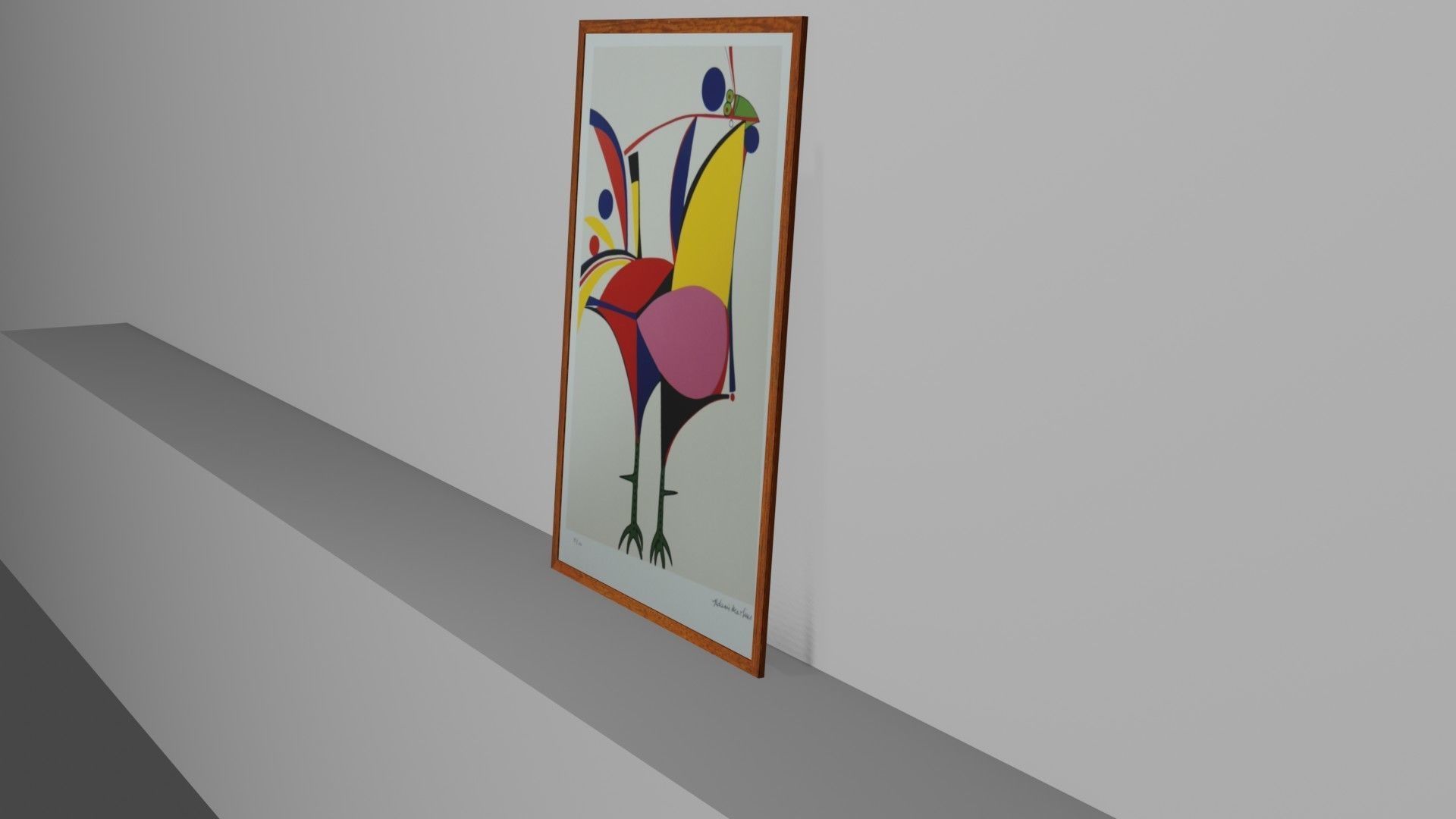 Aldemir Martins 3D model painting from brazilian artitst 3D model_3