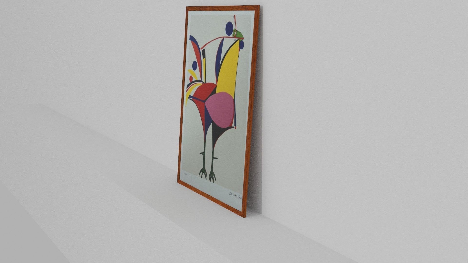 Aldemir Martins 3D model painting from brazilian artitst 3D model_4