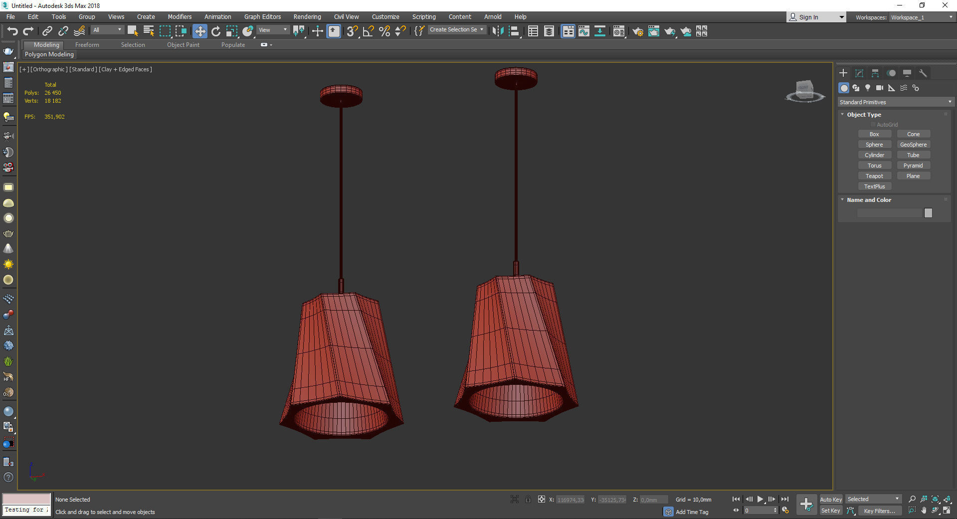 Castle Swing Mini Pendant Light Low-poly 3D model_3