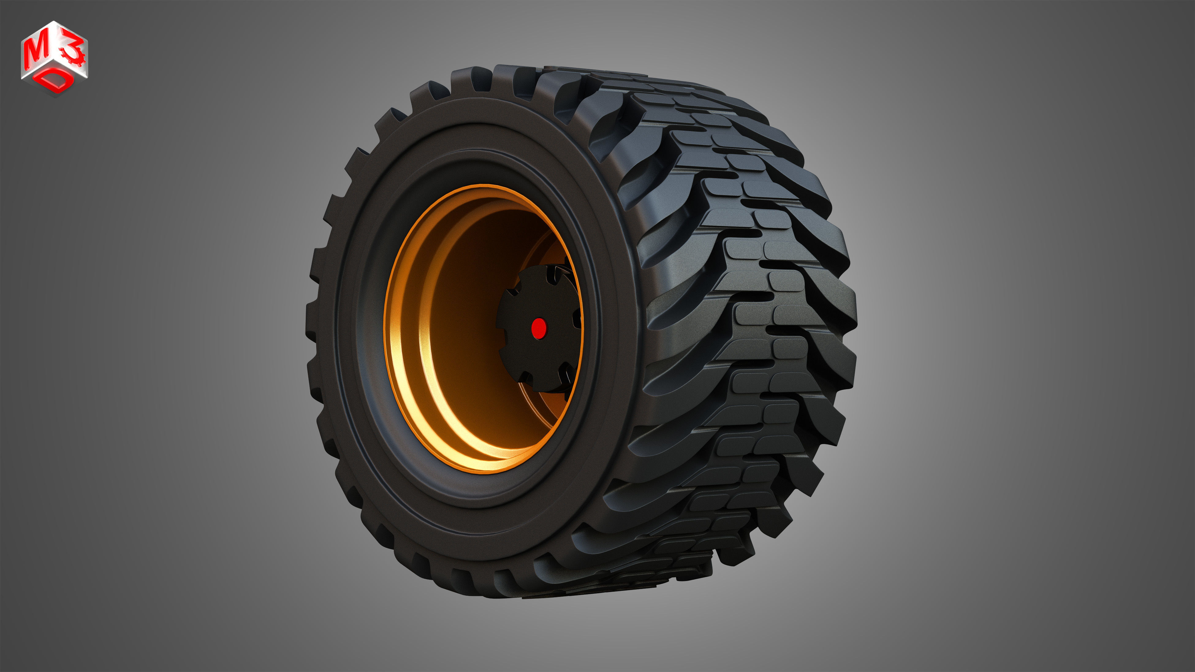 H21D Forestry Harvester Wheel and Tire 3D model_2