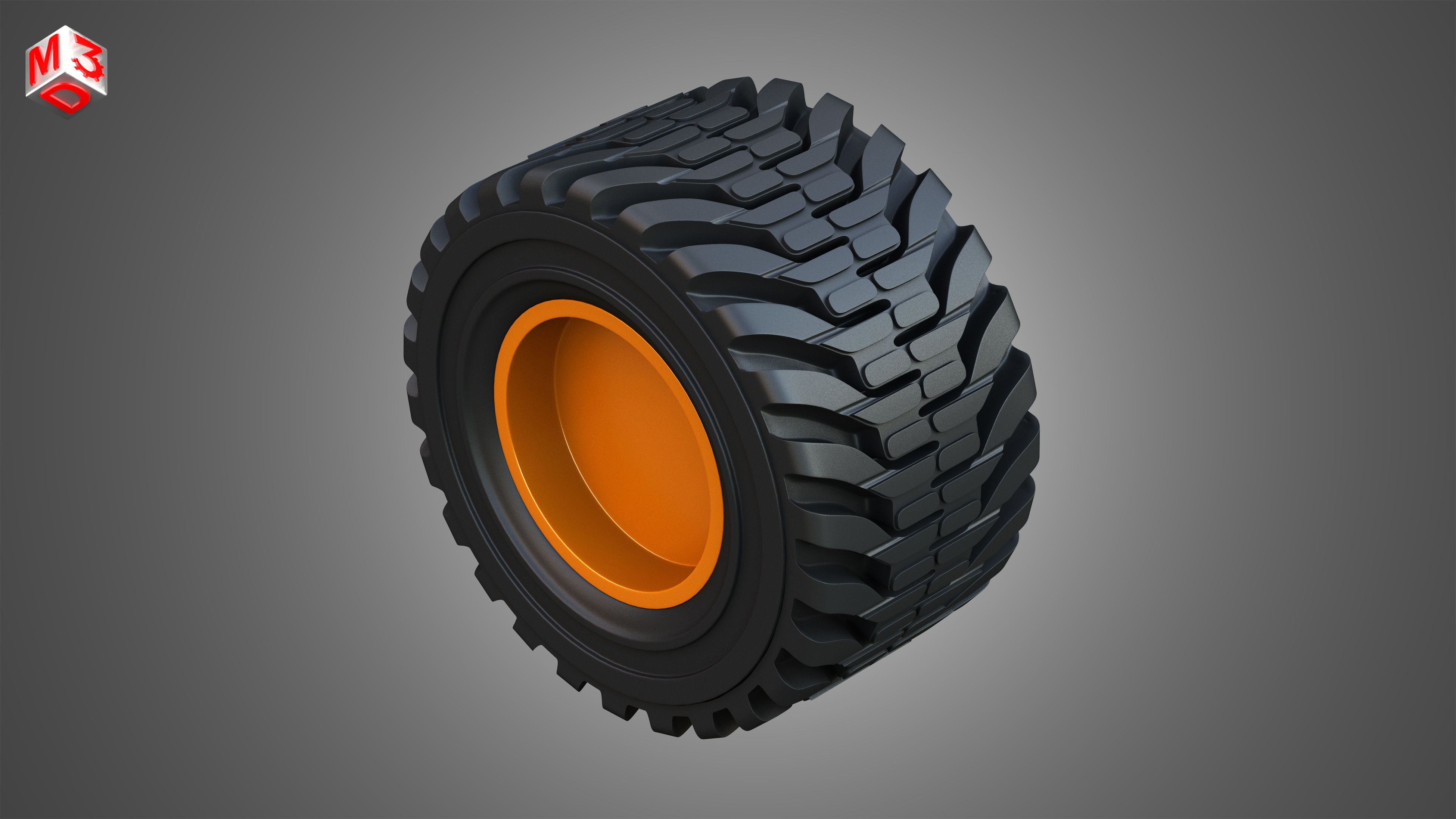 H21D Forestry Harvester Wheel and Tire 3D model_9