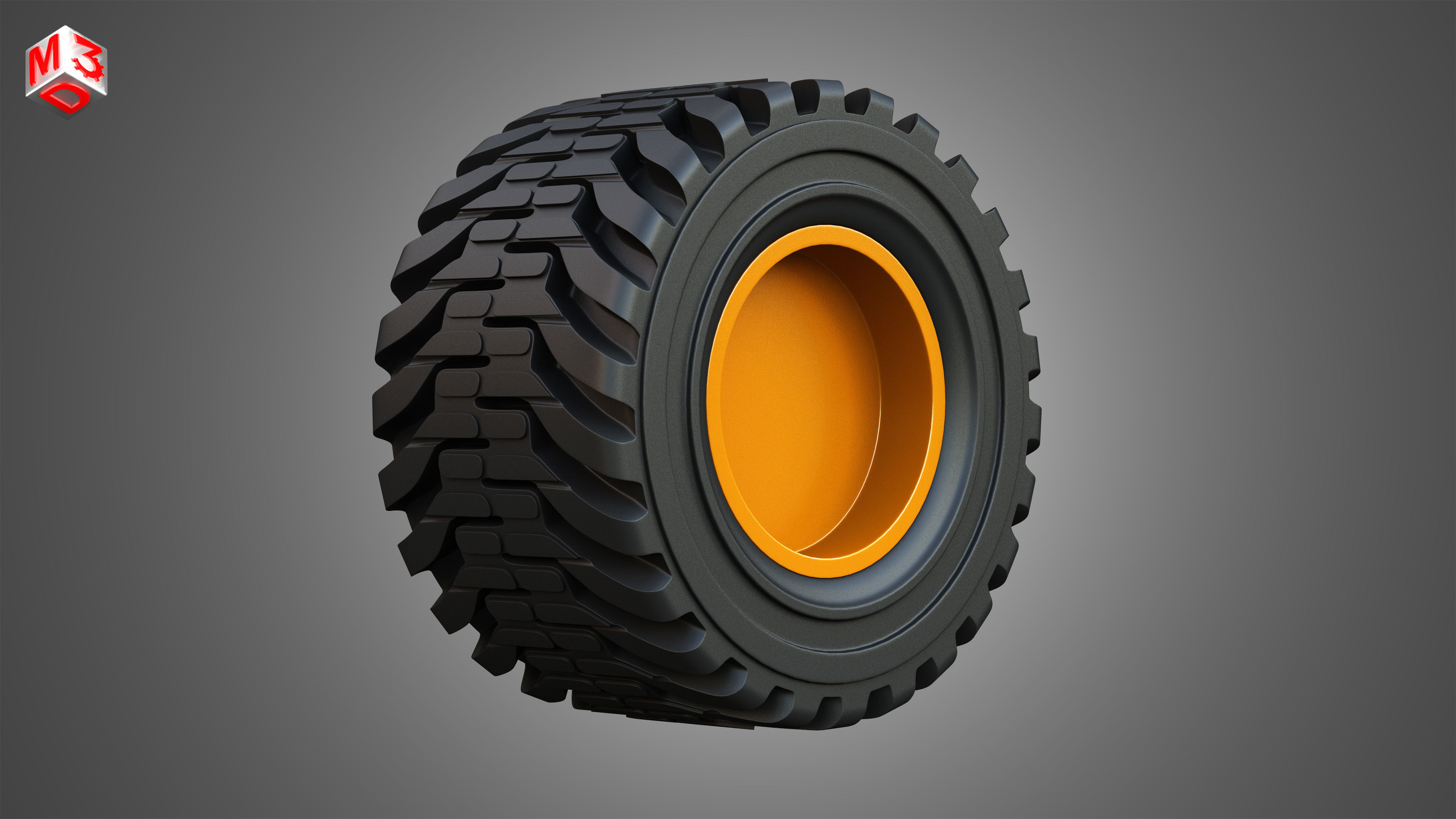 H21D Forestry Harvester Wheel and Tire 3D model_1