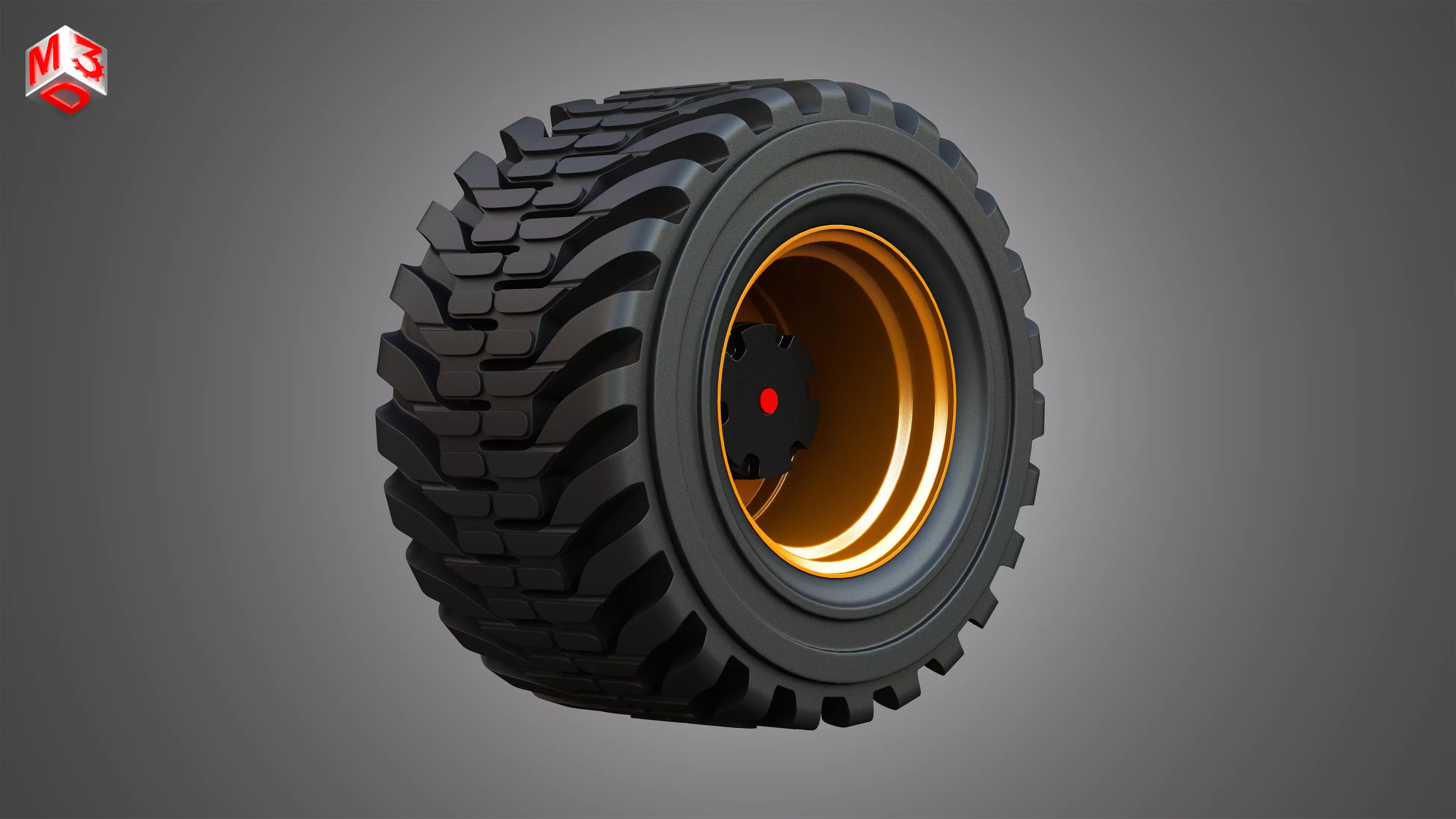 H21D Forestry Harvester Wheel and Tire 3D model_0