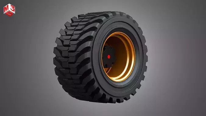 H21D Forestry Harvester Wheel and Tire 3D model H21D Forestry Harvester Wheel and Tire 3D model