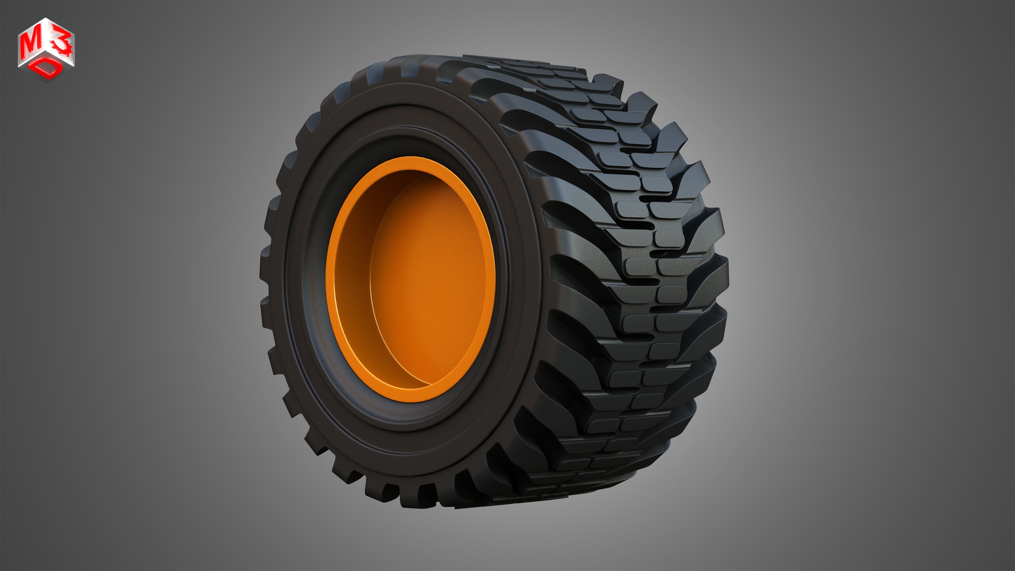 H21D Forestry Harvester Wheel and Tire 3D model_3
