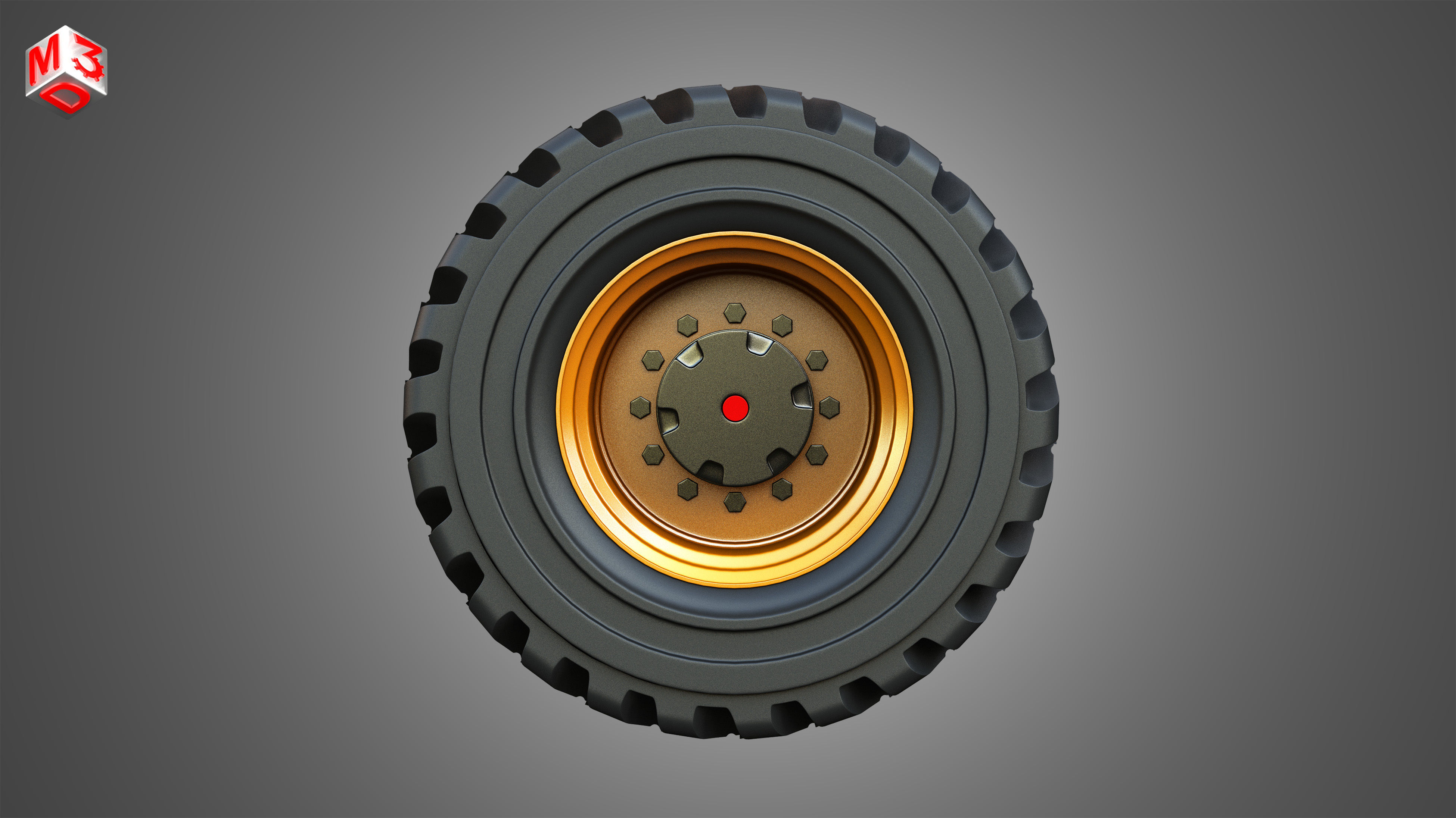 H21D Forestry Harvester Wheel and Tire 3D model_4