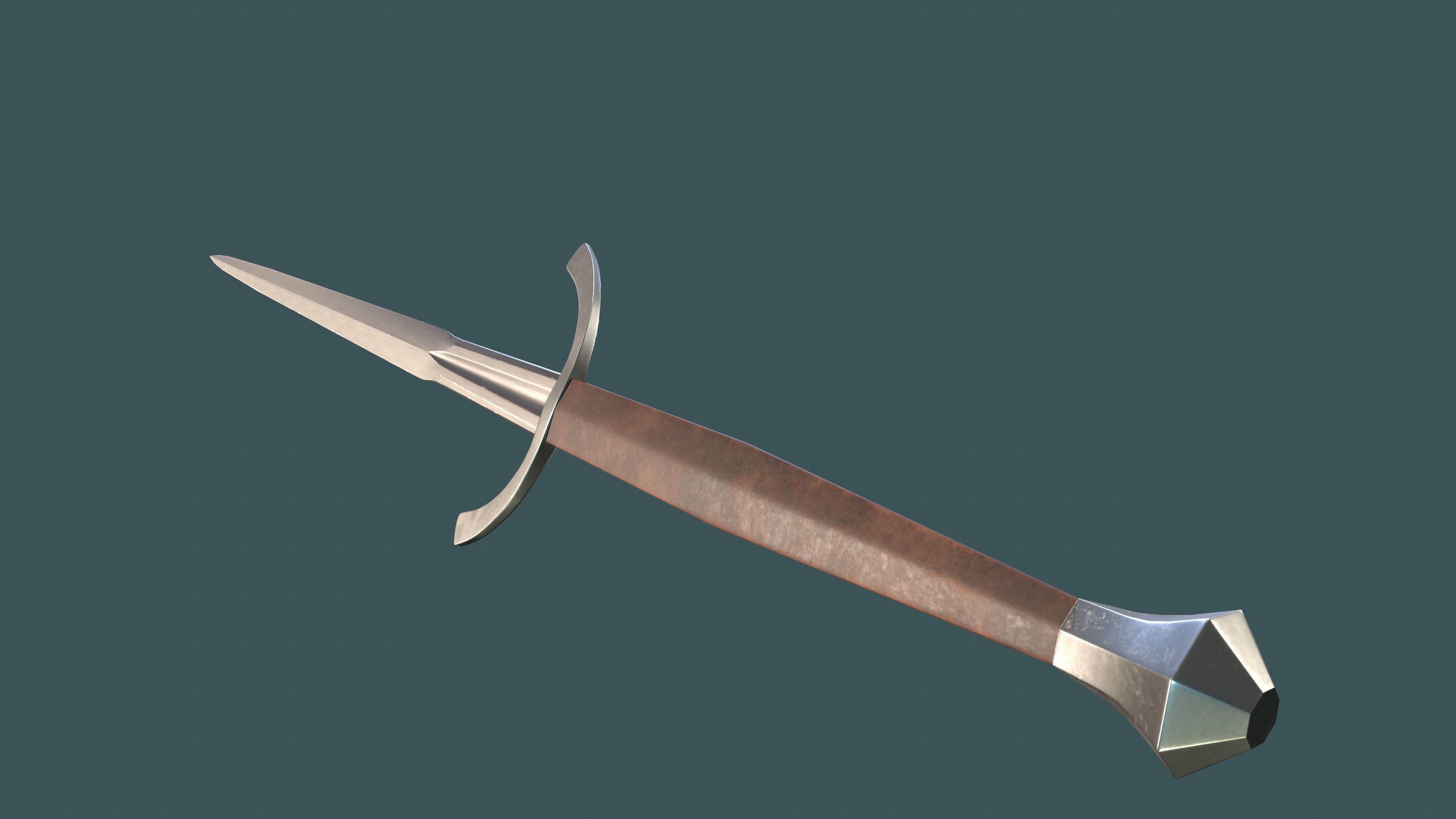 Albion Dane Medieval Sword PBR game ready Low-poly 3D model_3