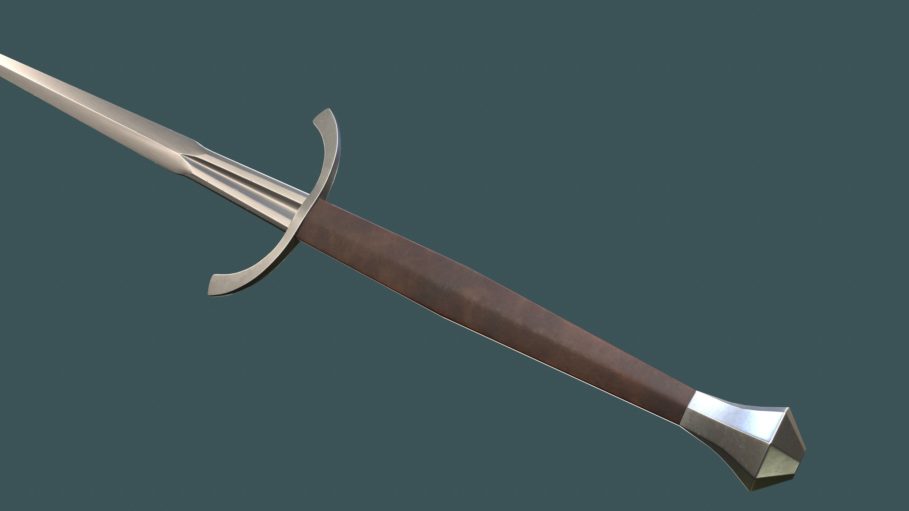 Albion Dane Medieval Sword PBR game ready Low-poly 3D model_2