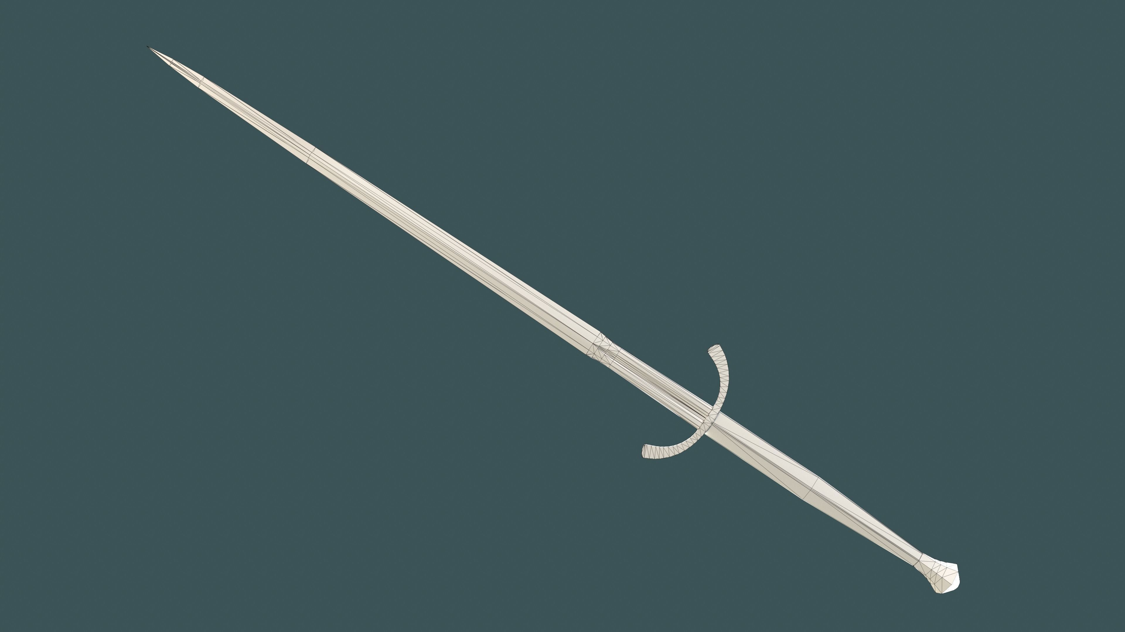 Albion Dane Medieval Sword PBR game ready Low-poly 3D model_7