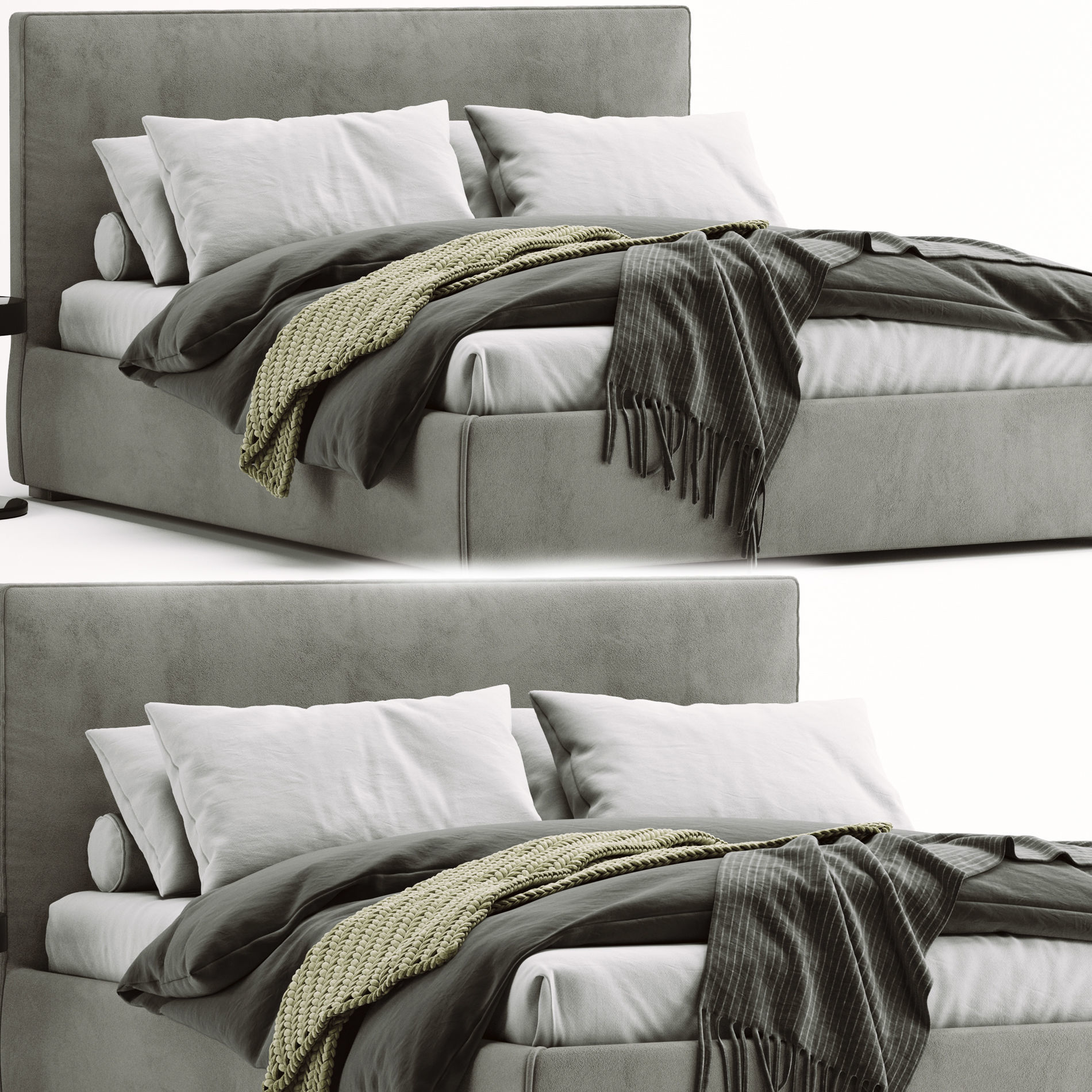 Bed Meridiani Stone  3D model_1