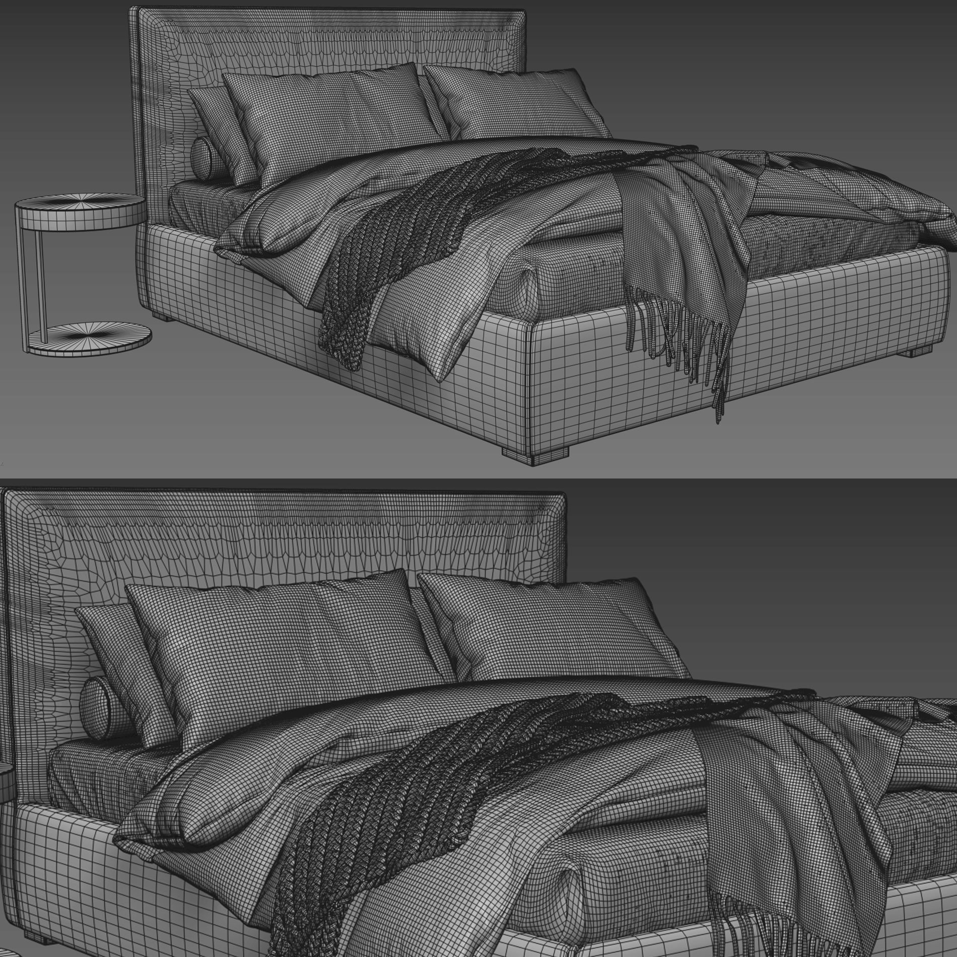 Bed Meridiani Stone  3D model_3