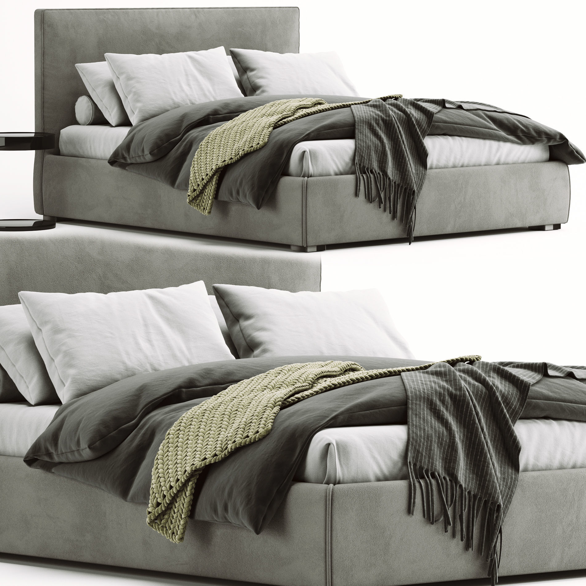 Bed Meridiani Stone  3D model_2