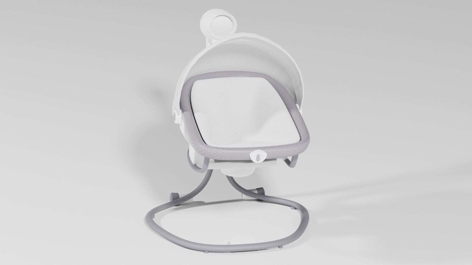 White and gray baby soother with swivel S Low-poly 3D model_3