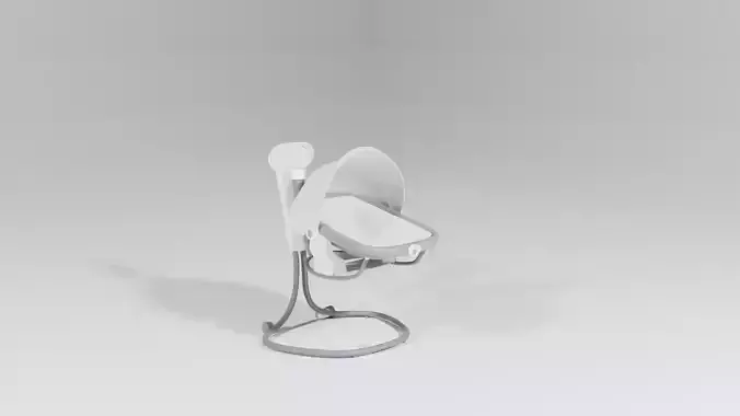 White and gray baby soother with swivel S Low-poly 3D model