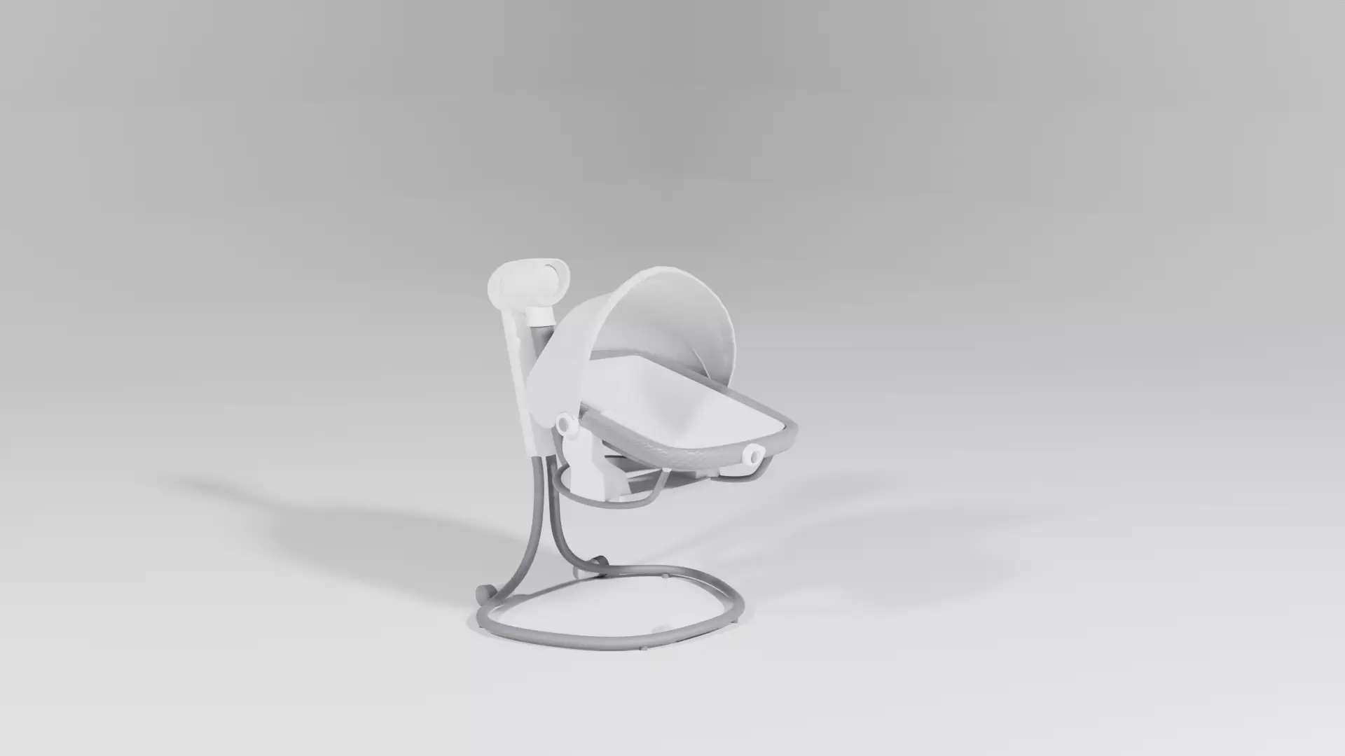 White and gray baby soother with swivel S Low-poly 3D model_0