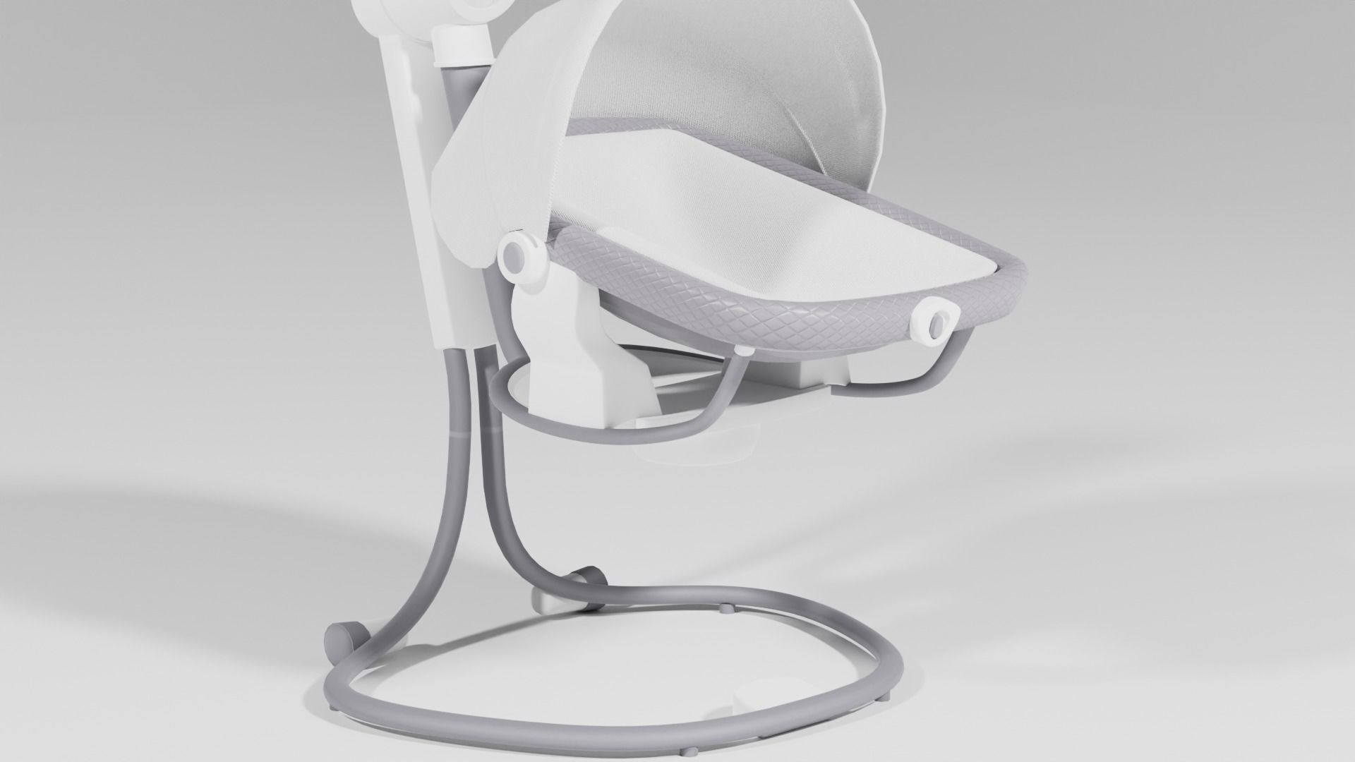 White and gray baby soother with swivel S Low-poly 3D model_2