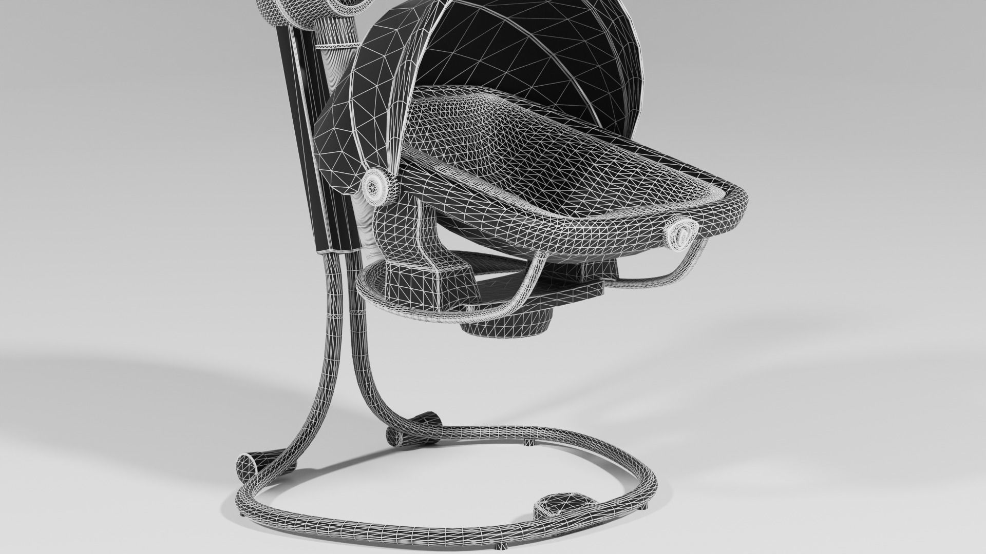 White and gray baby soother with swivel S Low-poly 3D model_7