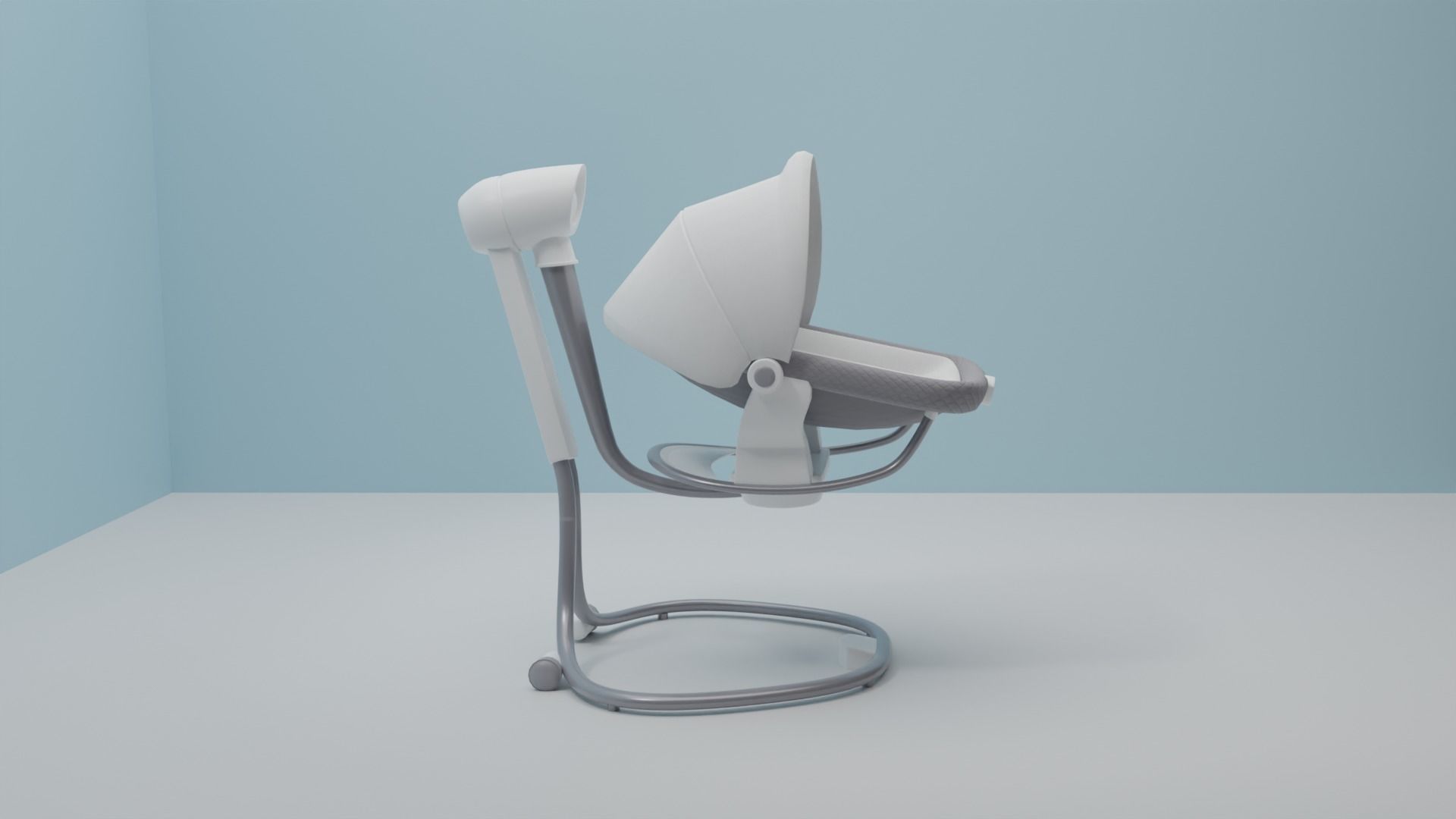 White and gray baby soother with swivel S Low-poly 3D model_5