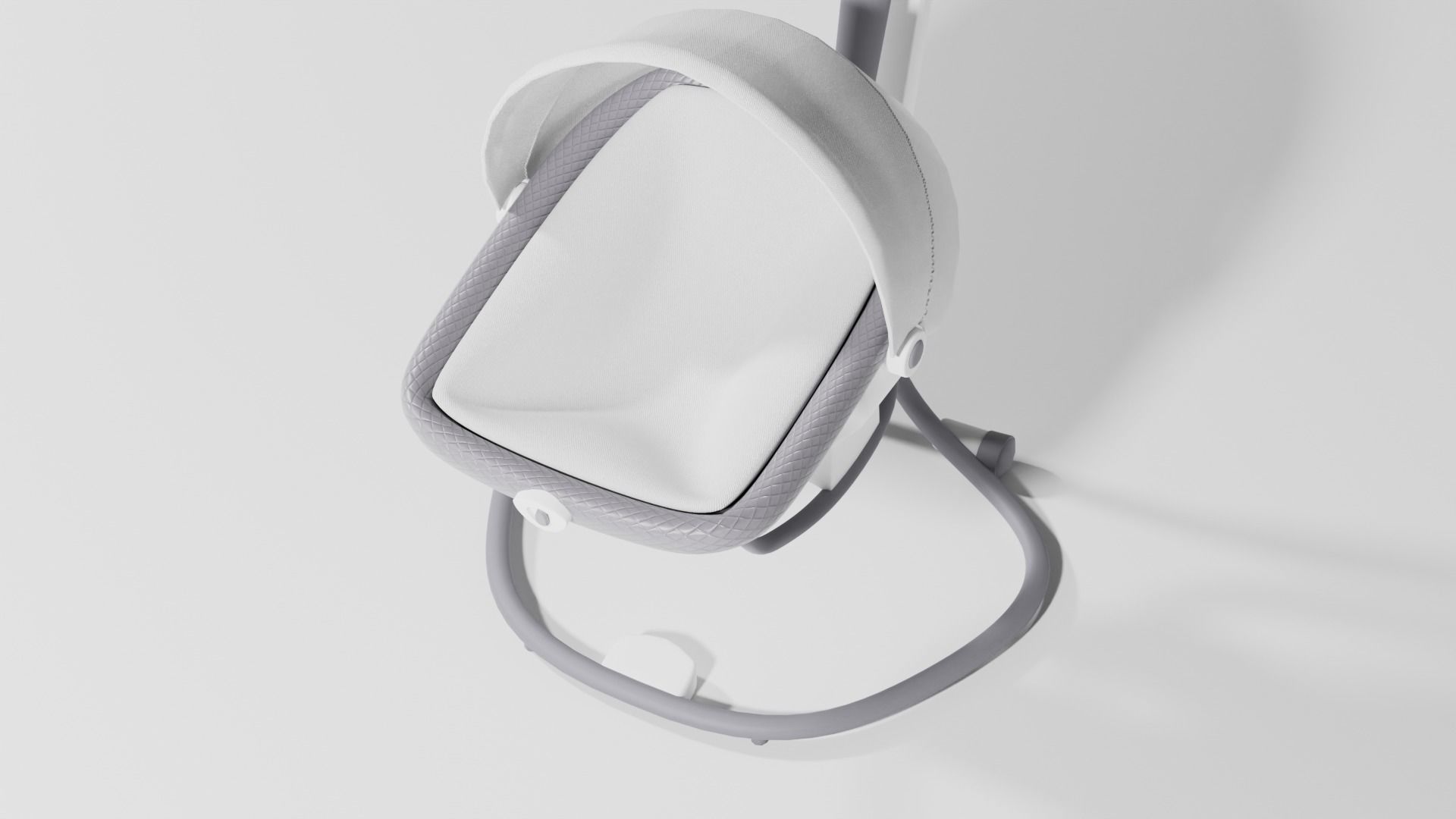 White and gray baby soother with swivel S Low-poly 3D model_1