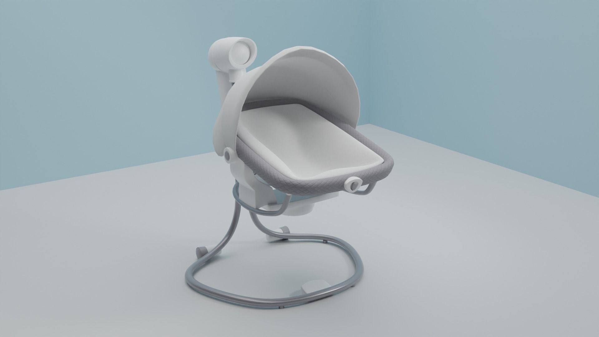 White and gray baby soother with swivel S Low-poly 3D model_6