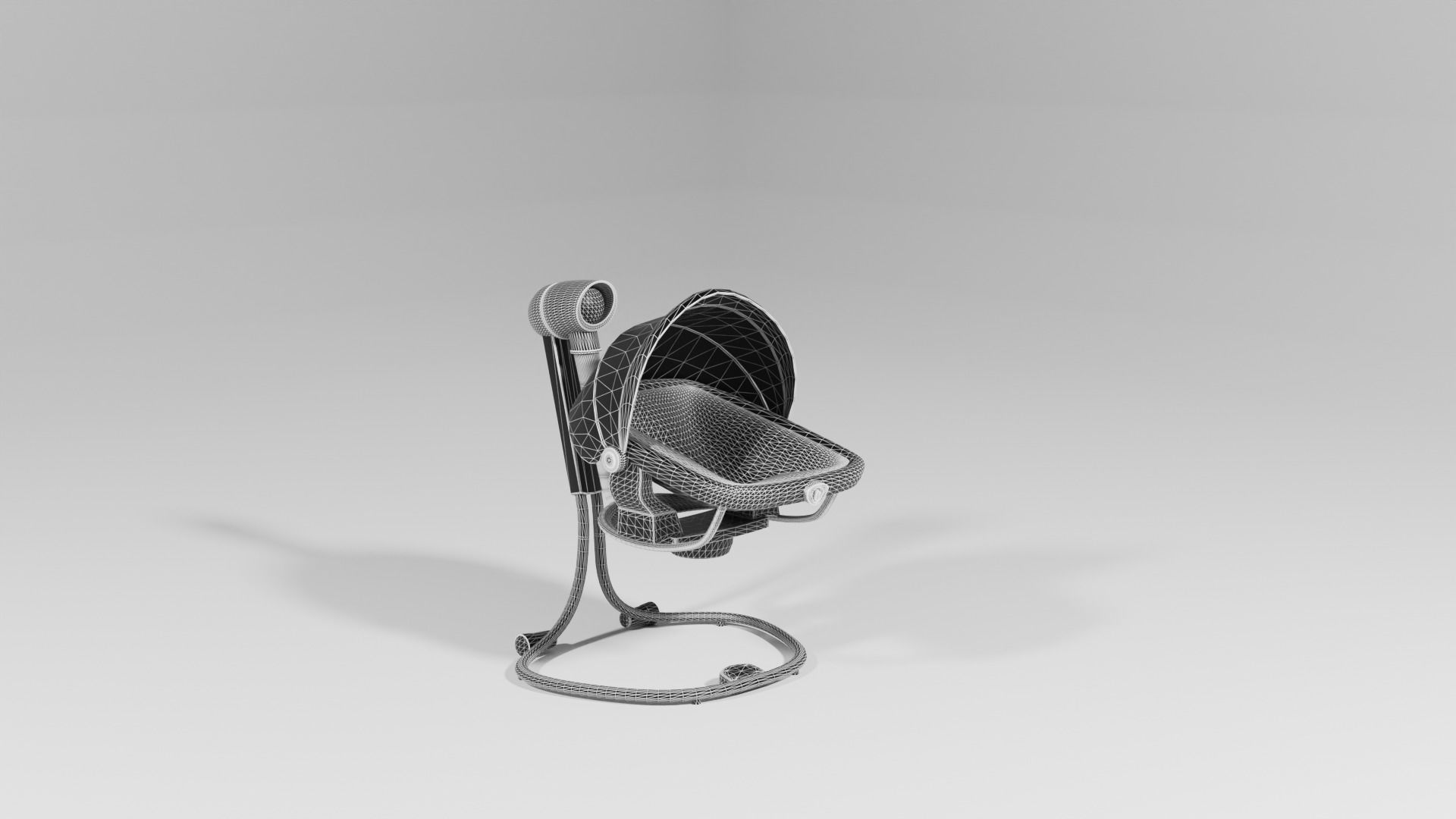 White and gray baby soother with swivel S Low-poly 3D model_9