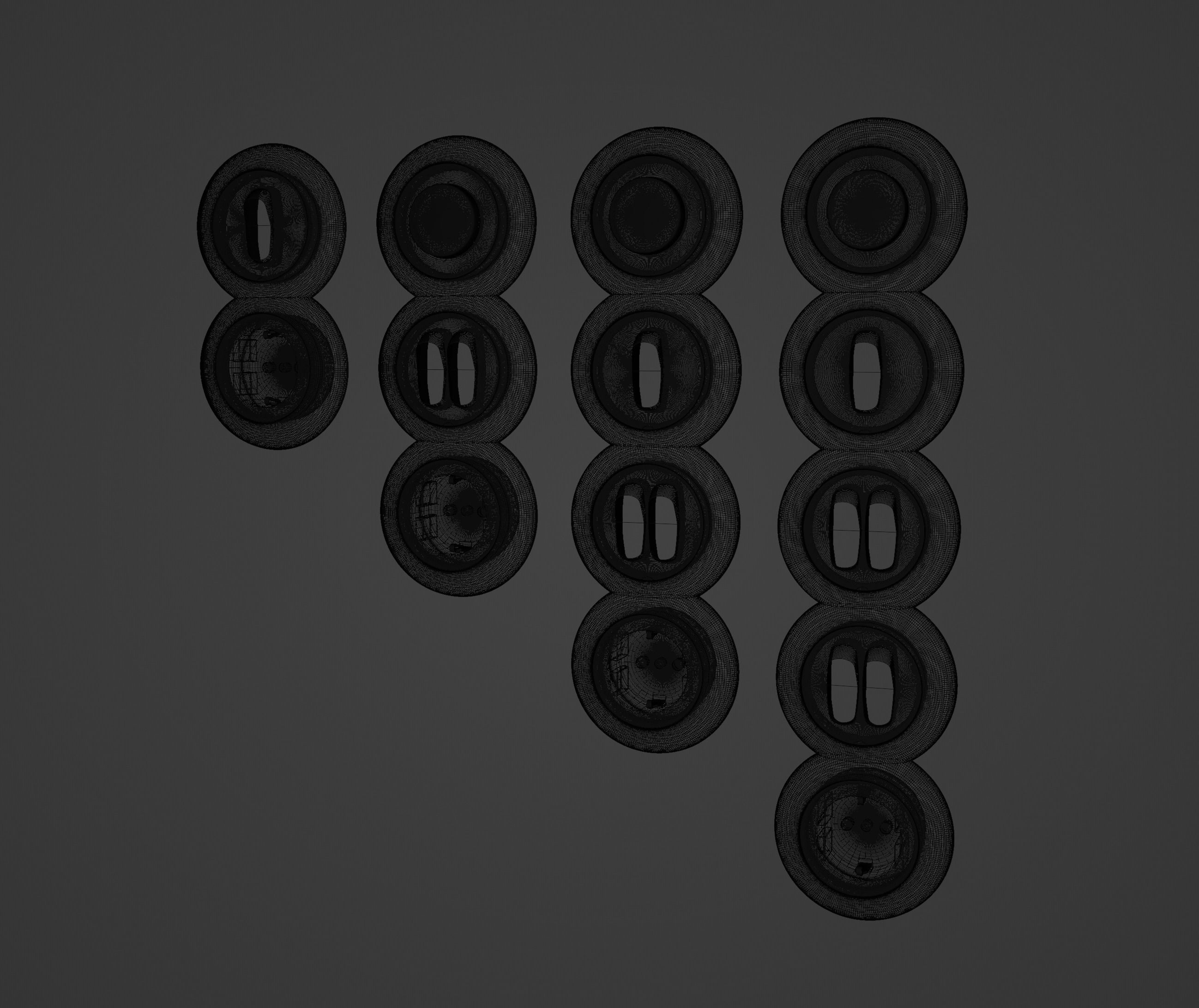 Pack of electrical outlets and switches 3D model_31