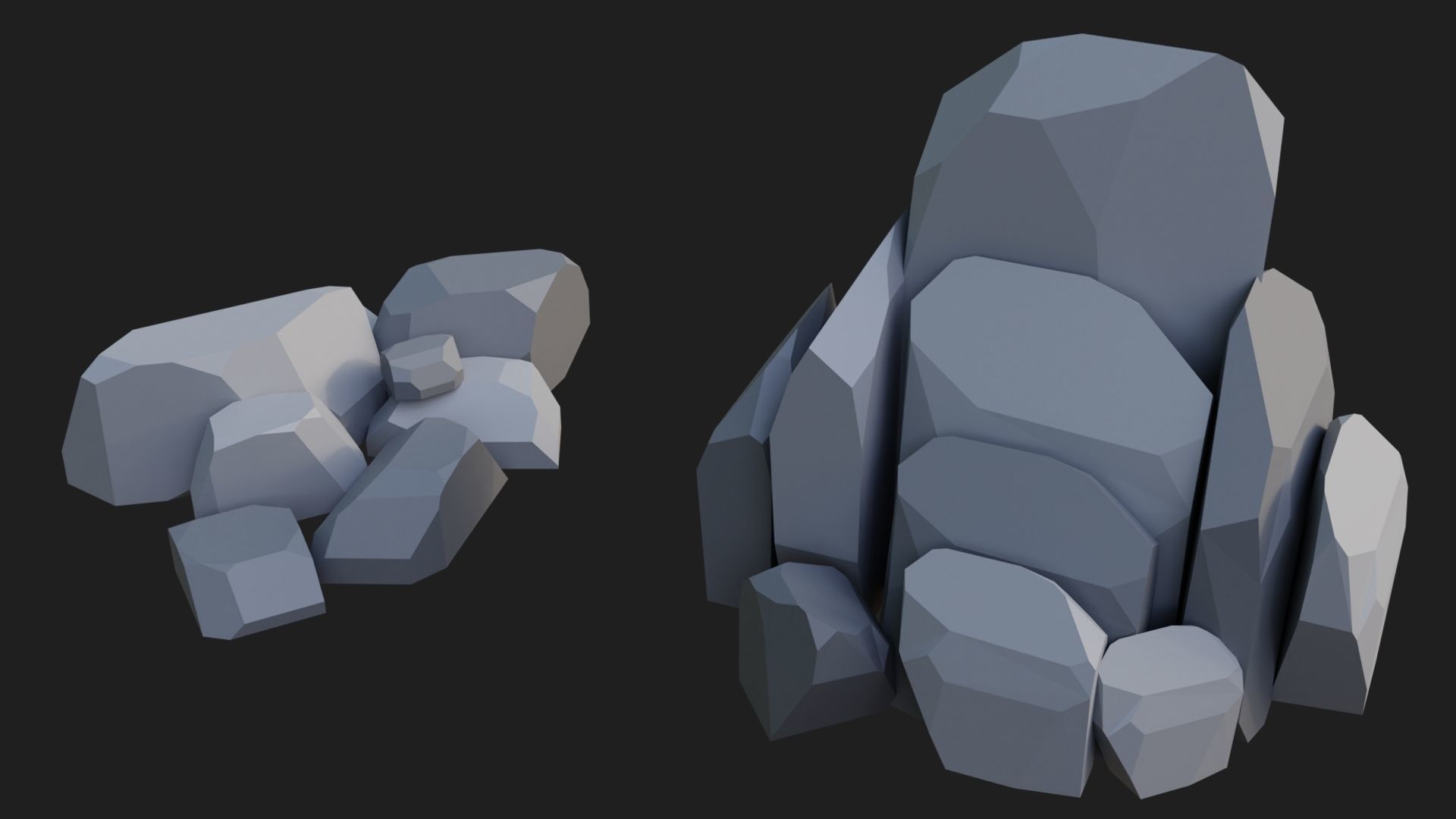 Low Poly Rocks and Stones Big Pack Low-poly 3D model_14