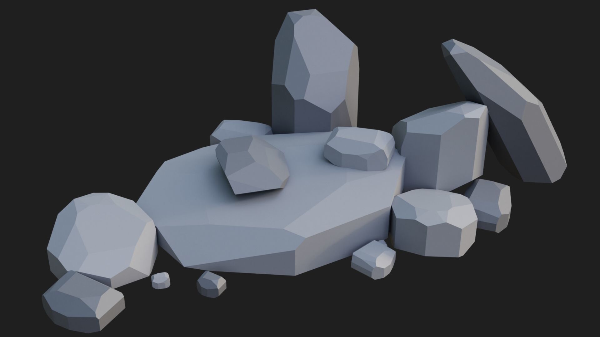 Low Poly Rocks and Stones Big Pack Low-poly 3D model_13