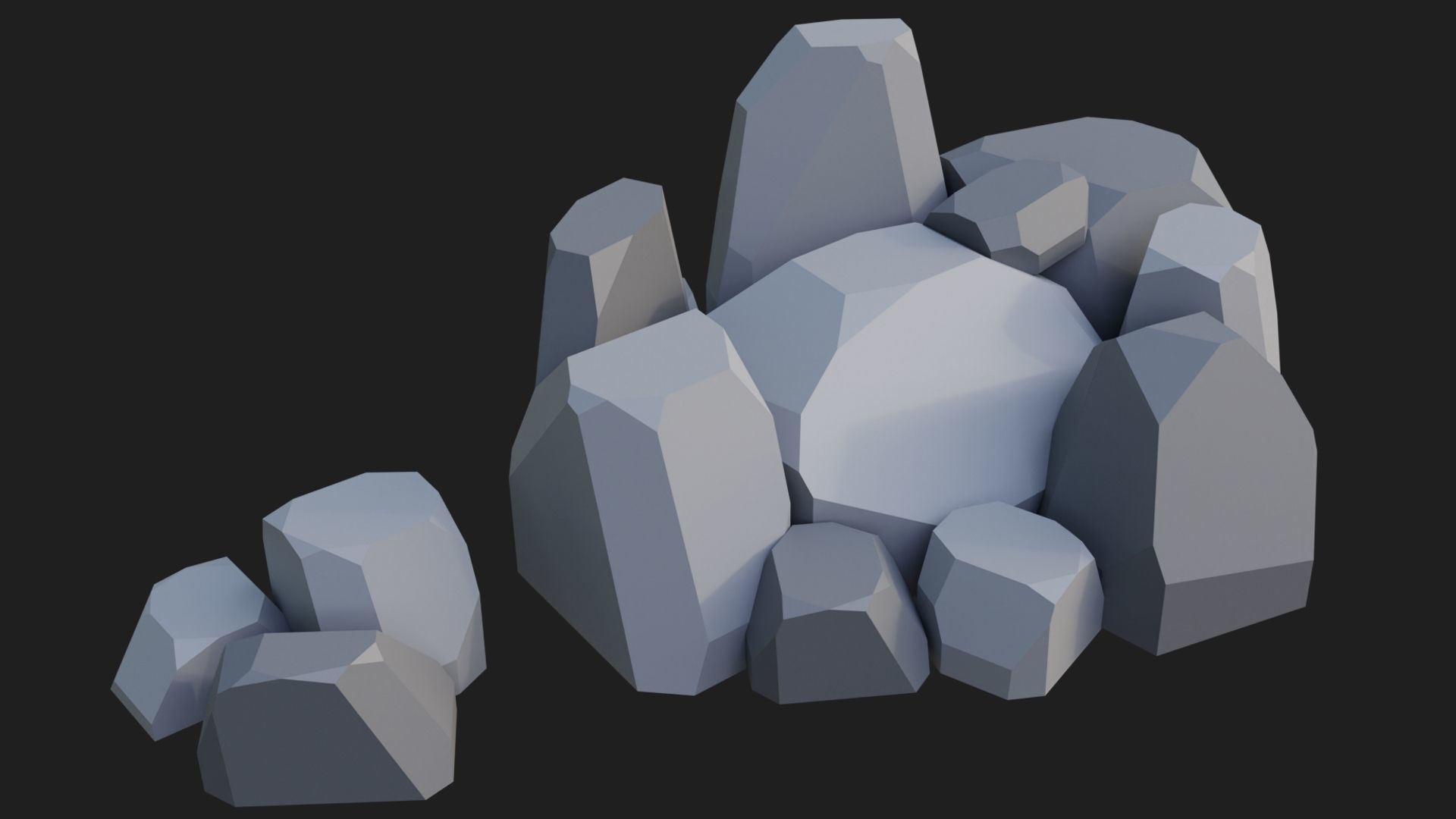 Low Poly Rocks and Stones Big Pack Low-poly 3D model_12