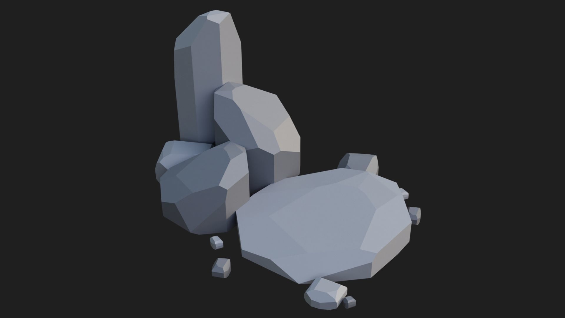 Low Poly Rocks and Stones Big Pack Low-poly 3D model_15